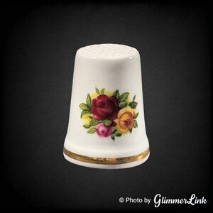 VTG Royal Albert Old Country Roses England Fine Bone China Collectible Thimble